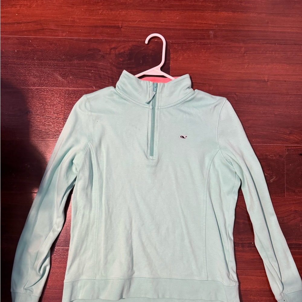 Vineyard Vines Women's Aqua Quarter-Zip Sweatshirt